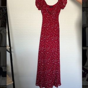 Floral long maxi dress with slit